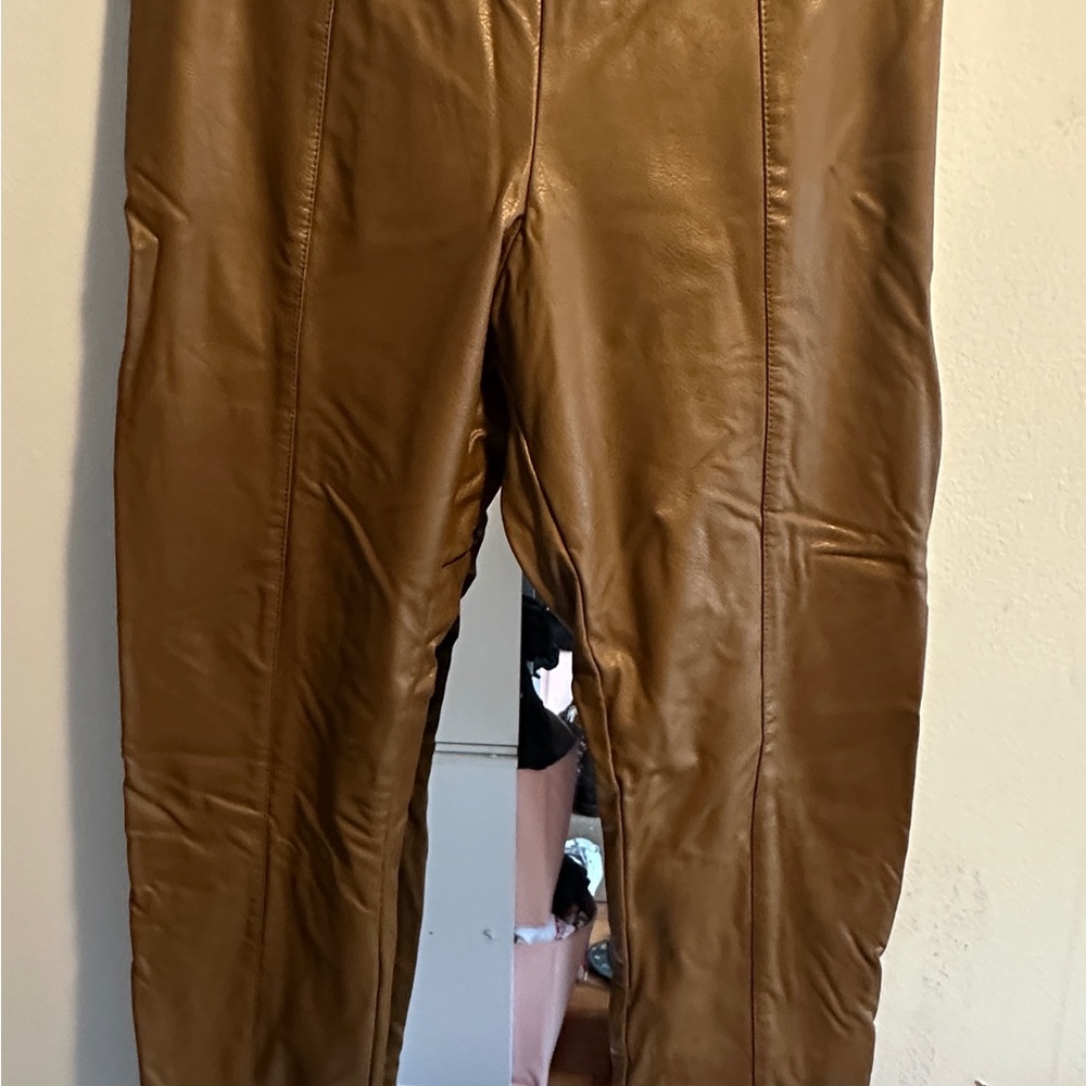 Lysse Brown Faux Leather Leggings